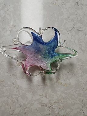 Vintage Murano Handblown Starfish Glass Decorative Bowl